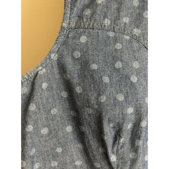 Vintage Pendleton Denim Button Up Sleeveless Chambray Blouse Large Polka Dot - Picture 3 of 9